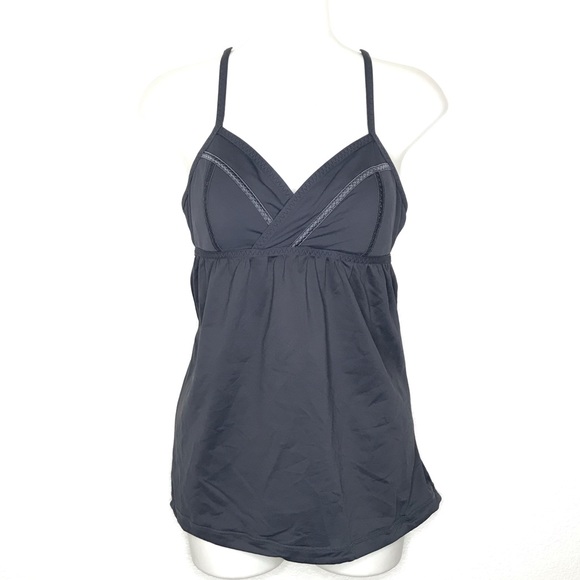 Lululemon rehearsal tank coal gray 6 criss cross - Picture 6 of 6